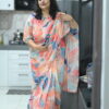 Floral Georgette Ready-to-wear Saree dress - Image 4