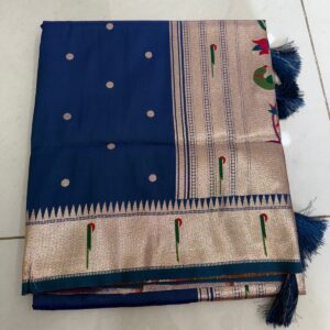 Single Muniya Paithani Saree - Blue (Code: NS02)