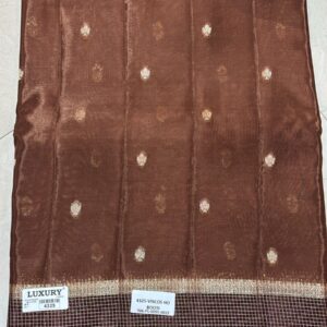 Chocolate Brown Mashru Chinon saree (NS06)
