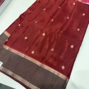 Maroon Mashru Chinon Crepe Saree (NS06)