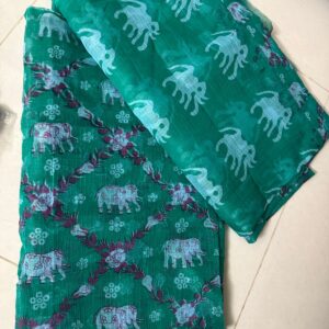 Kota 2 Piece Digital Print Dress Material - Green