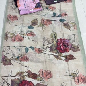 Matka Silk Floral Theme Designer Saree